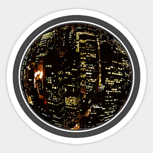 New York City at Night from the Air 1971, Sphere Series Sticker